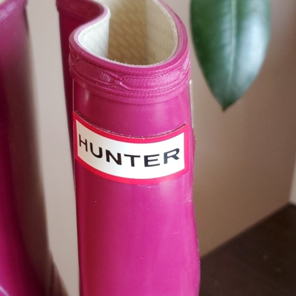 Hunter purple/ pink short rain boots